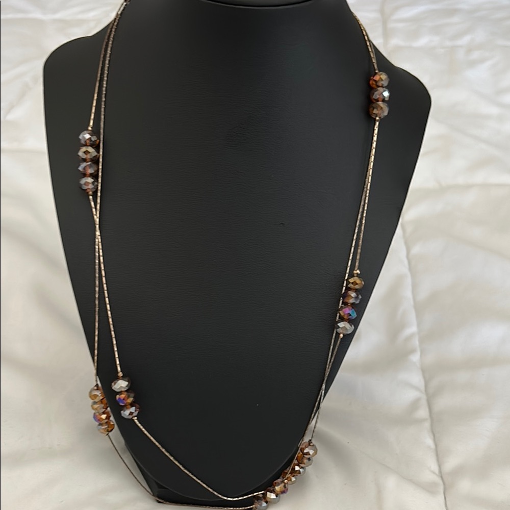 Red Beaded Necklace very long
